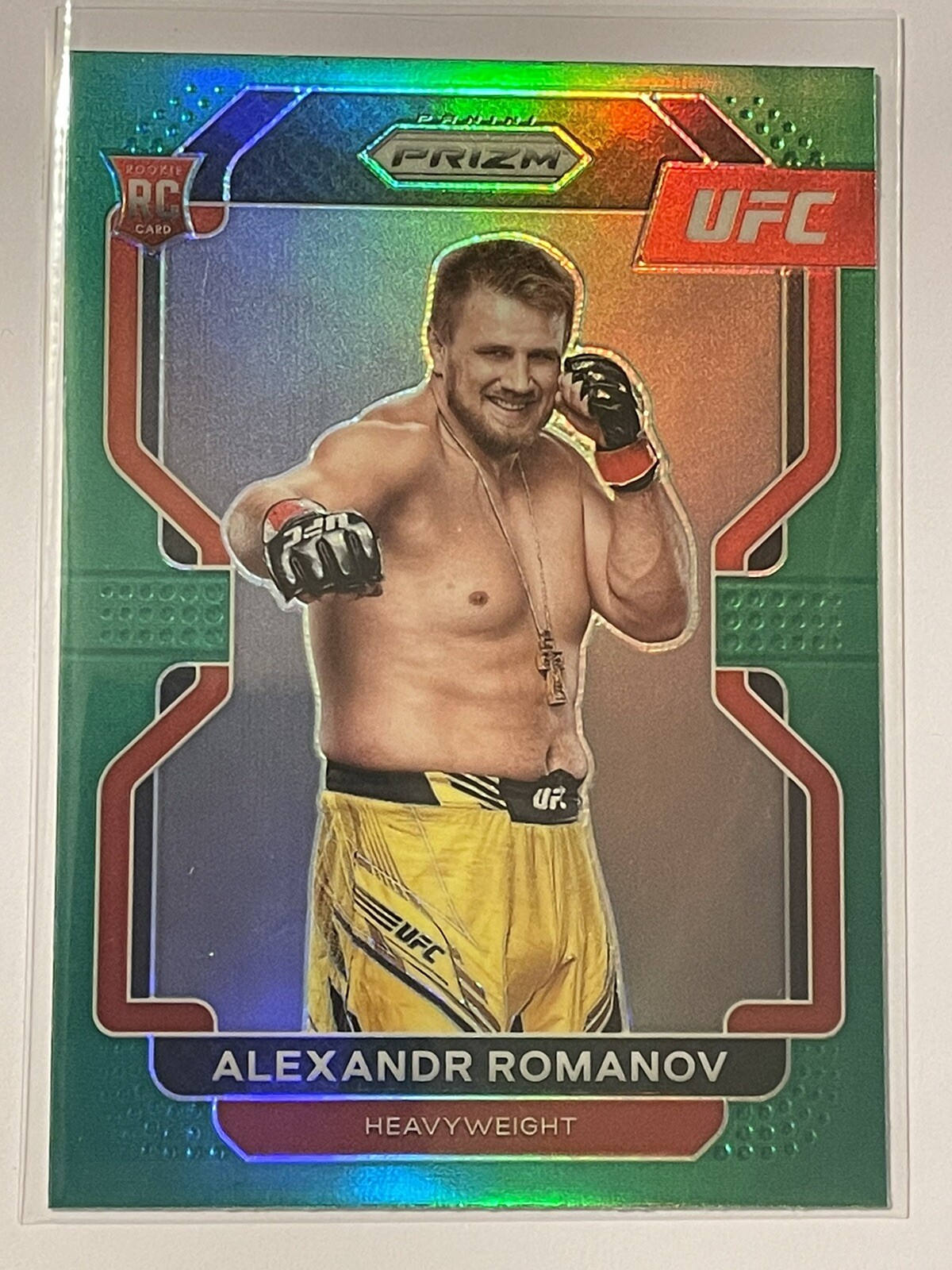 Alexandr Romanov UFC 2022 Prizm Green Refractor Holo Rookie RC Card #137