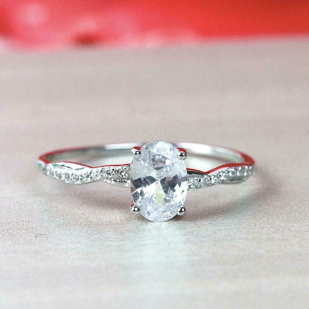 2ct Lab-Created Blue Aquamarine Engagement Ring Infinity Twist