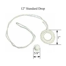 Roller Window Shade WHITE Double Crochet RING PULL with Higbee Button