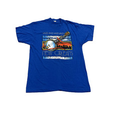 New Orleans Shirt Mens M Jazz Bourbon Street The Big Easy Mardi Gras 80s Vintage