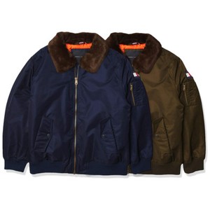 Tommy Hilfiger Mens Bomber Officer Jacket Zip Up Faux Fur Collar 159AN971 - Click1Get2 Sale