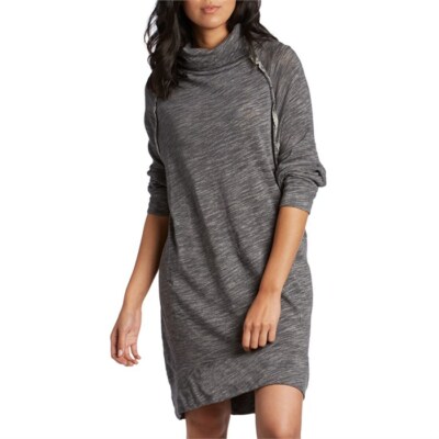 FREE PEOPLE BEACH COCOON COWL JERSEY beach TUNIC TOP SLOUCHY DRESS GRAY OVERSIZE