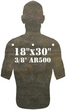 3/8" AR500 Combatant Silhouette 18" x 30" Steel Shooting Range Gong Metal Target