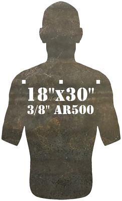 3/8'' AR500 Combatant Silhouette 18'' x 30'' Steel Shooting Range Gong Metal Target