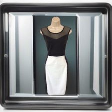 BNWT Quiz Black Cream Bodycon Occasion Party Cocktail Dress UK 14 Lace Details