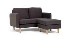 Habitat Remi Fabric 2 Seater Chaise Sofa-Charcoal. Free Delivery within 20 miles