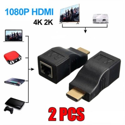4 Pair HDMI Over RJ45 CAT5e CAT6 LAN Ethernet 1080P 3D Balun Extender Repeater E - Foto 4