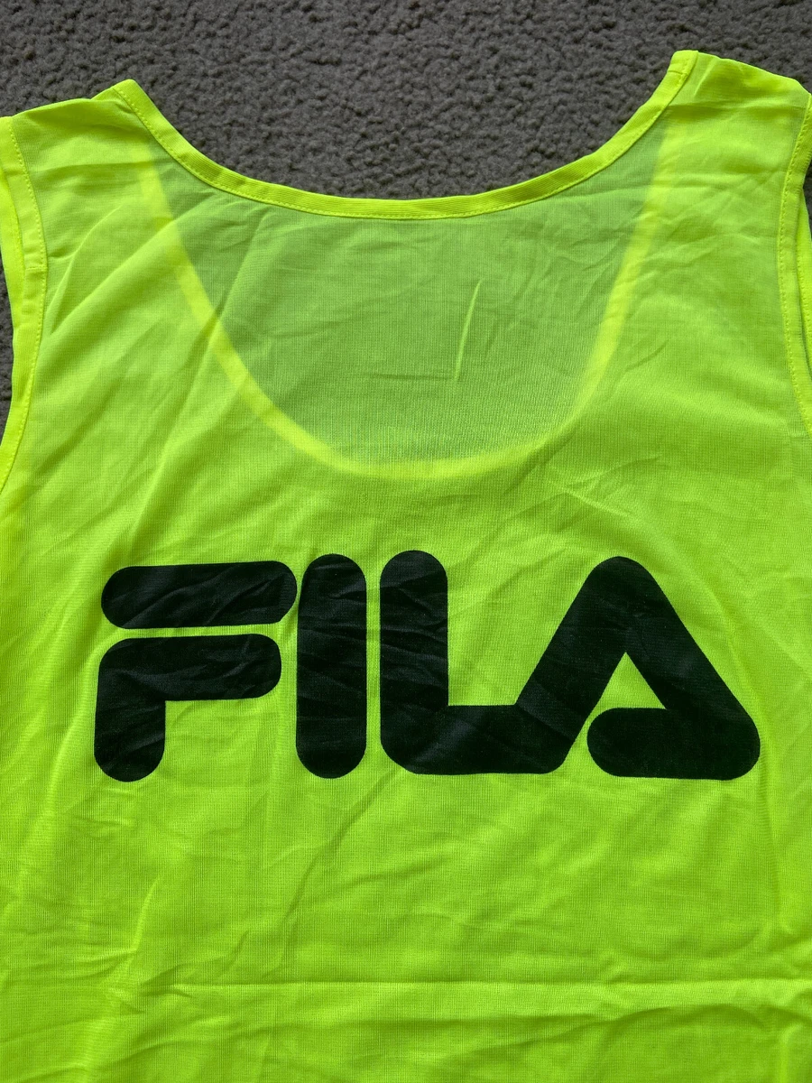 Fila Mens Tank Top Medium Yellow Sleeveless Bright Sports Gym Top Mens Shirt