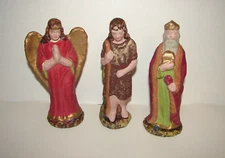 Manger Nativity Creche Paper Mache Angel Wise Man Shepherd Lot Germany 6.5"