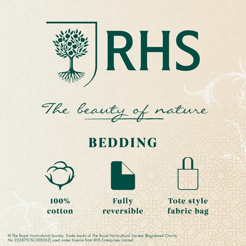 Funda nórdica reversible RHS exótica floral 100 % algodón 200 TC ropa de cama verde - Imagen 6 de 12