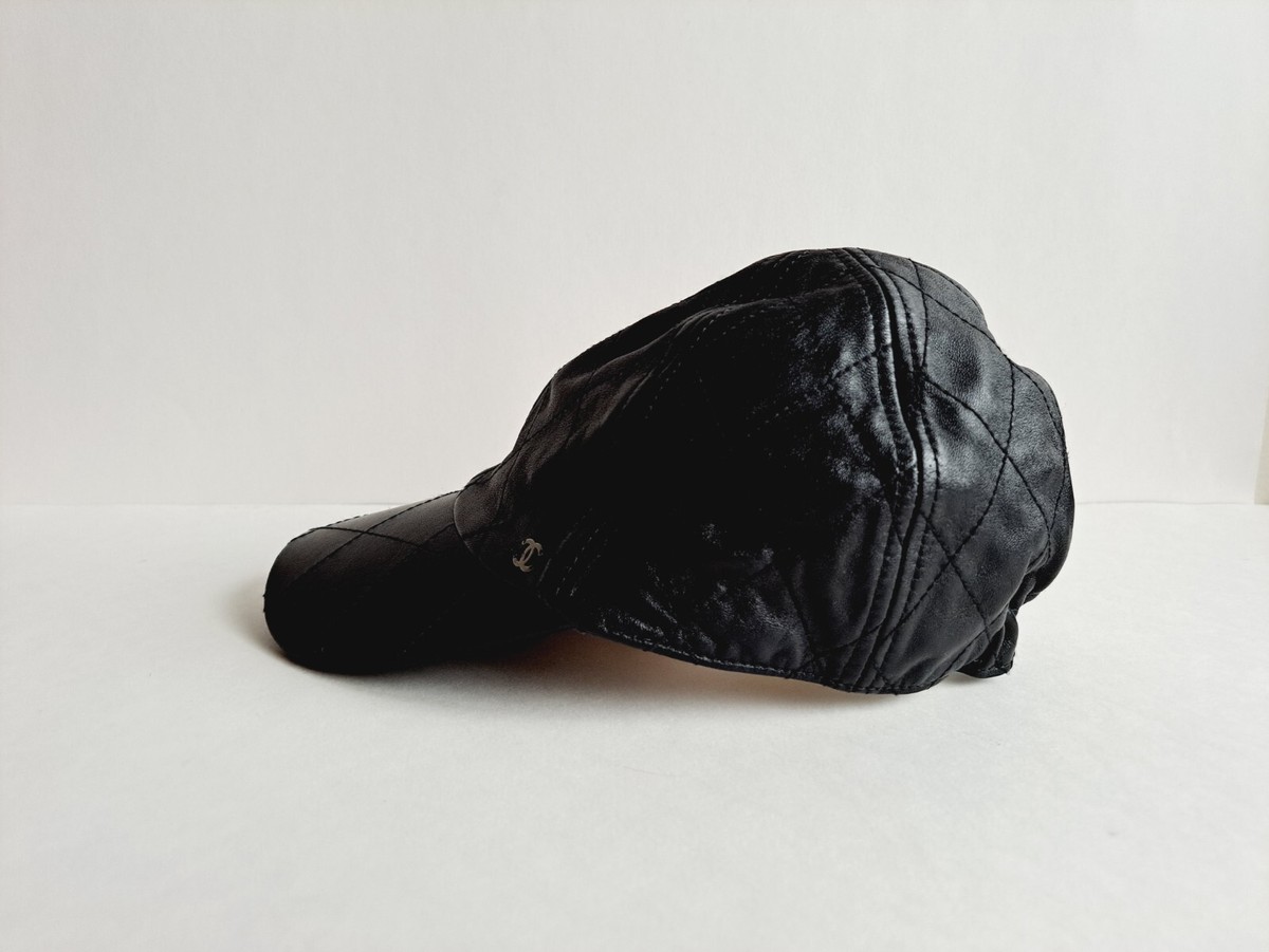 CHANEL Elegant Black Quilted Hat Chanel Vintage Black Quilted Lambskin Black Grosgrain Ribbon  main image 2