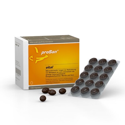 proSan vital (120 Kapseln) | Vitamine gegen Müdigkeit, für mehr Energie