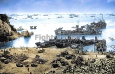 WW2 Picture Photo April 1945 D-Day US invasion Yellow Beach Okinawa  4320