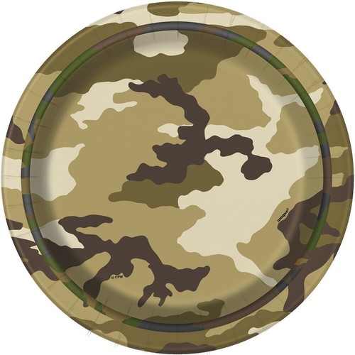 Ejército Militar Camuflaje Fiesta Decoraciones Globos Suministros Bandera Bolso de vajilla - Imagen 5 de 21