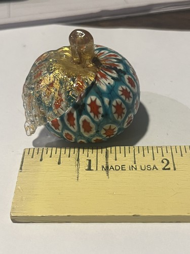 Vintage Murano Apple W/ stem leaf Controlled Bubbles Unique Pattern - Picture 4 of 5