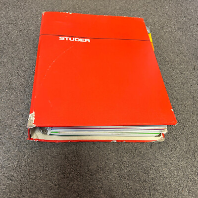 Vintage Studer B67 MKII Reel to Reel Tape Deck Giant Red 3-Ring Binder w/Info.