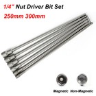1/4" Nut Driver Bit Set Hex Magnetic Metric Socket Impact Drill 250mm 300mm Long
