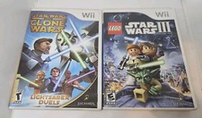 Wii 2 Game Star Wars Bundle - Star Wars The Clone Wars & Lego Star Wars 3 - CIB