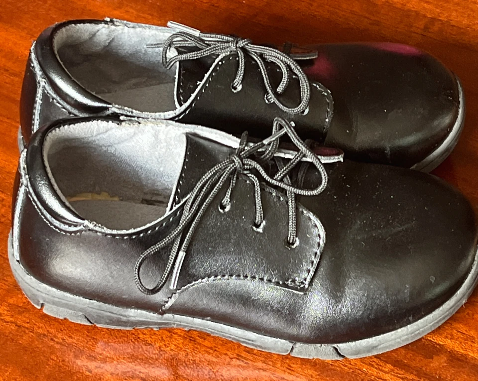 Jumping Jacks Toddler Boy’s Black leather Lace up Dress shoes size 11w EUC! - S1 - Image 4 of 4