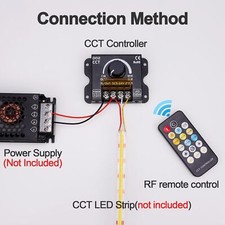 DC5V-24V 30A LED Controller Knob / Switch Dimmer W / RF Remote for CCT LED Light