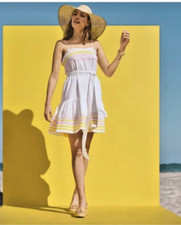 NWT Lisa Marie Fernandez Ric Rac Dress Cotton-Linen Dress