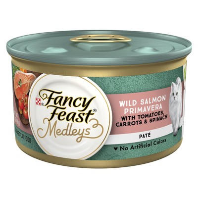 Purina Fancy Feast Medleys Wet Cat Food Salmon Tomato Carrot 3 Oz Cans (24 Pack)