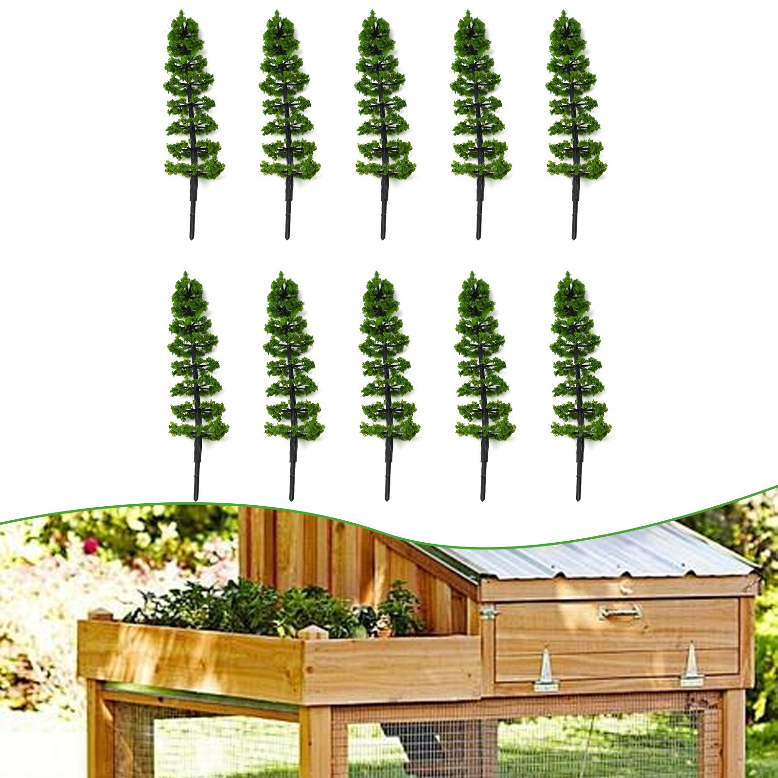 Garden Model Trees Miniature Pine Plastic Railroad Scenery Accessories