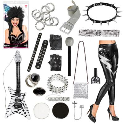 Rockstar Accessoires Kostüm Verkleidung Rocker Heavy Metal schwarz Star Rock 