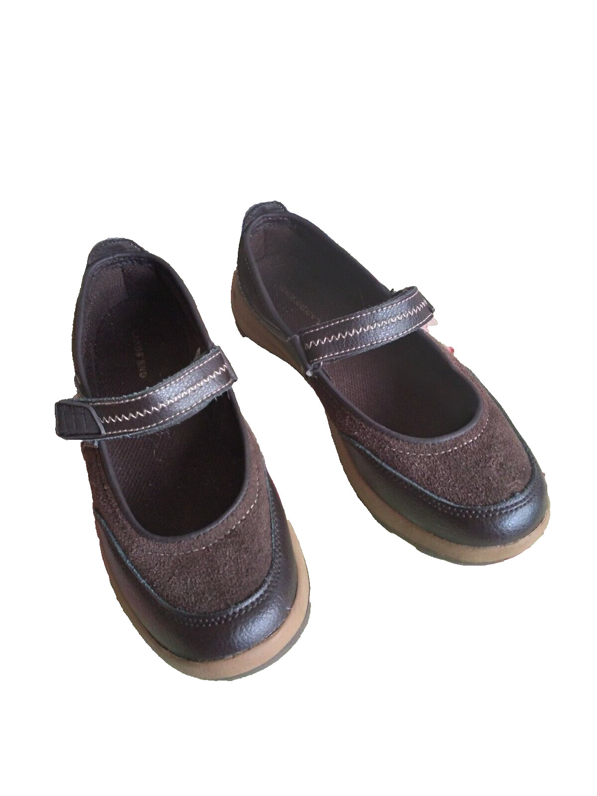 Lands End Mary Janes Brown Suede Leather Shoes Womens… Gem
