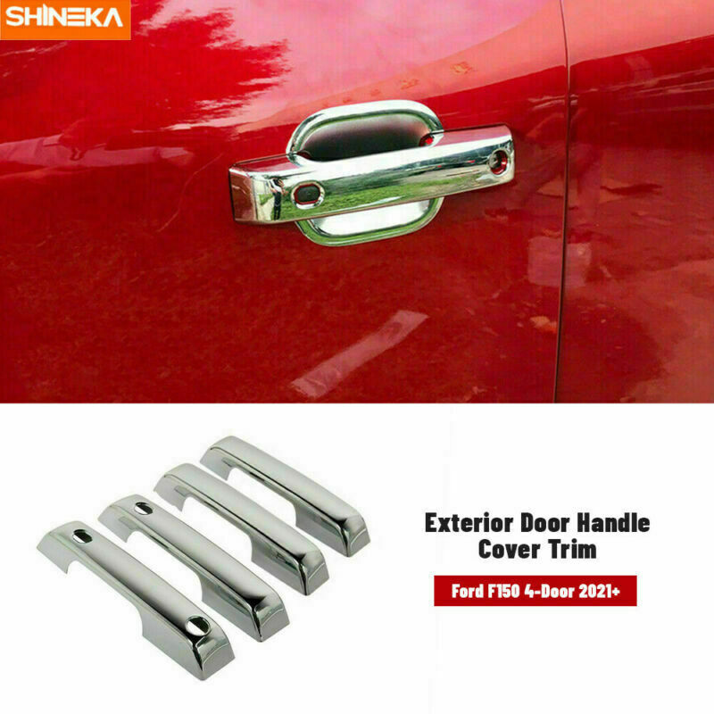 Exterior Door Handle Decor Cover Trim Accessories For Ford F150 4Dr 2021+ Chrome