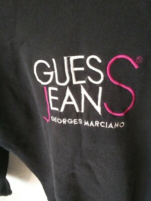 Vintage Guess Jeans Georges Marciano Sweatshirt Black Pink  