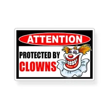 Funny Protected by Clown Sticker Decal
