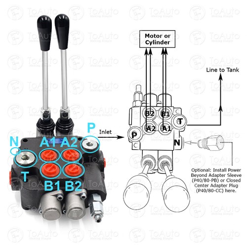 Hydraulic Directional Control Valve Tractor Loader w/ Joystick, 3 Spool, 11 GPM - Picture 3 of 12