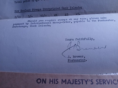 COOK IS.-(-1953-)-ON HIS MAJESTY'S SERVICE,COVER & LETTER TO-CALIF.,U.S.A.-# 45 - Picture 5 of 5