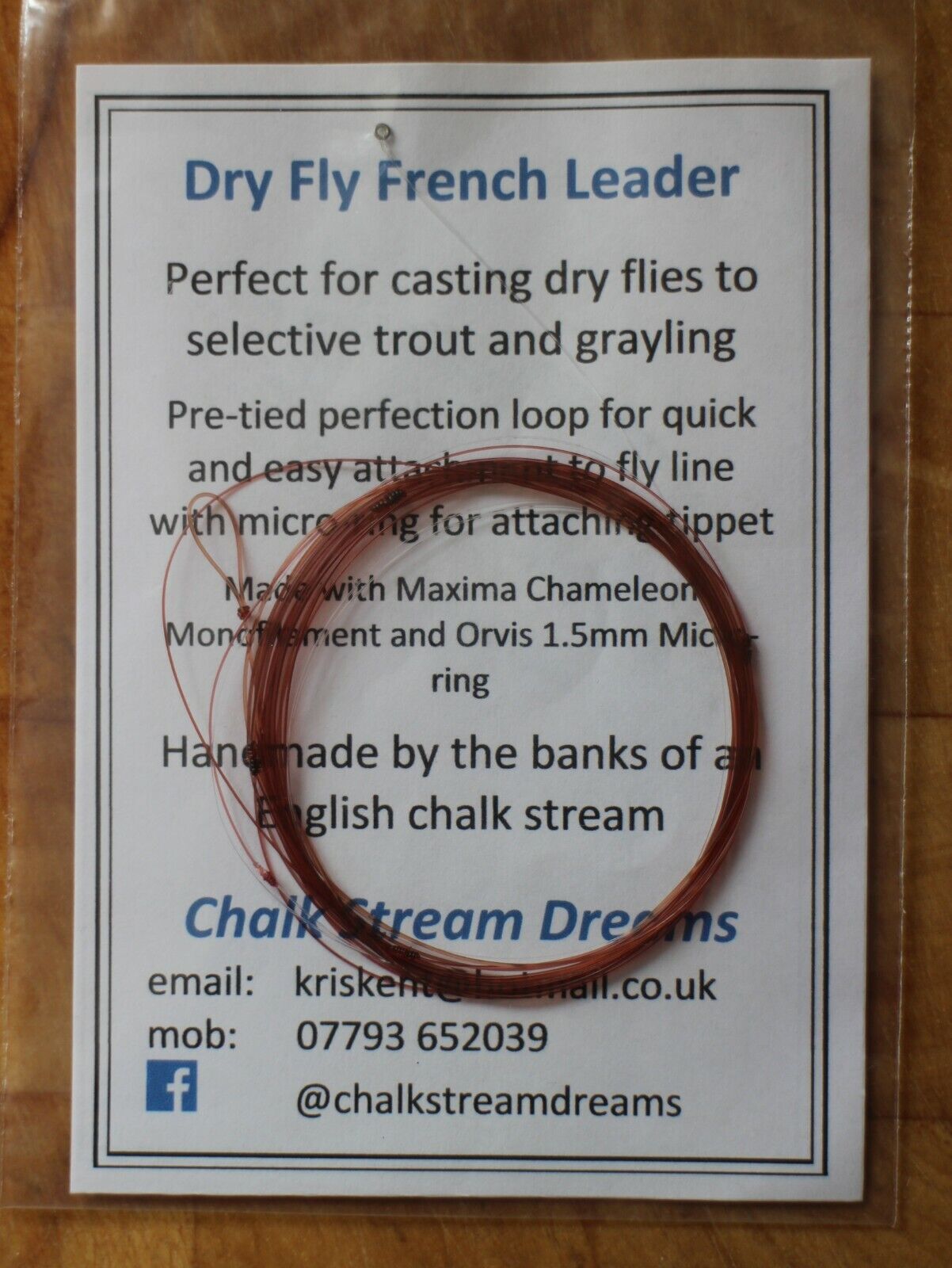 French Leader - Hand Tied Dry Fly French Leader