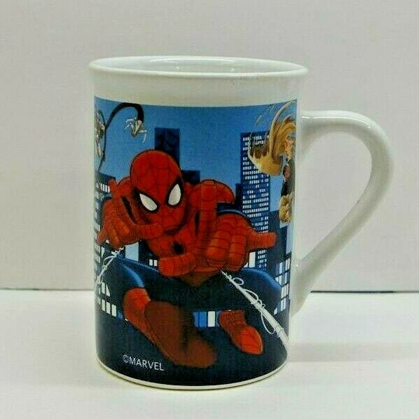 Marvel Spiderman Mug Cup Classic 2016 Blue City Background Collectible - Image 2 of 4