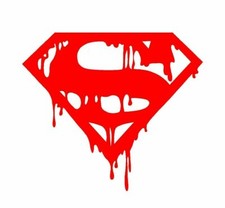 Superman Bleeding Logo Red Vinyl Decal Sticker Car Auto Window