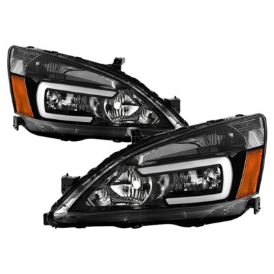 ( xTune ) For Honda Accord 03-07 2/4Dr LED DRL Crystal Headlights Black 9949425