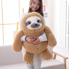 Winsterch Sloth Stuffed Animal Toy Kids Plush Sloth Gift 27.5 inches Brown