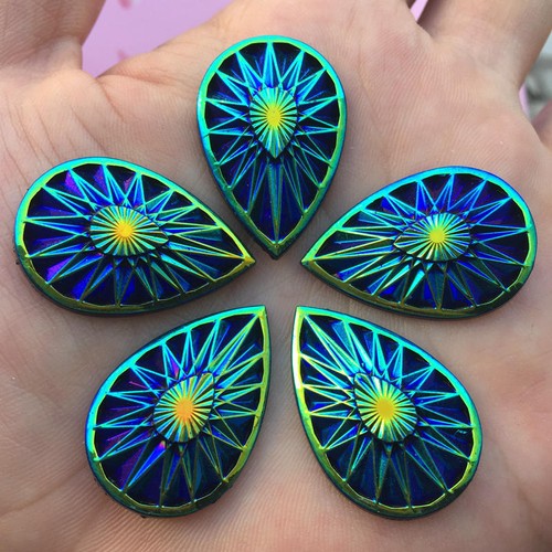20*30mm 12pcs Water Drop Shine Crystal AB Rhinestone Sew On Stones buttons - B89 - Picture 3 of 20