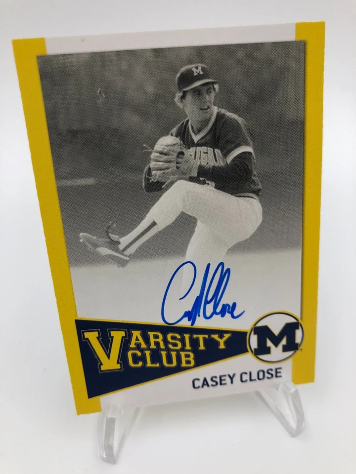 TK Legacy CASEY CLOSE AUTO Baseball VARSITY CLUB VCB4 Signed Card MICHIGAN  *** - Image 4 of 4
