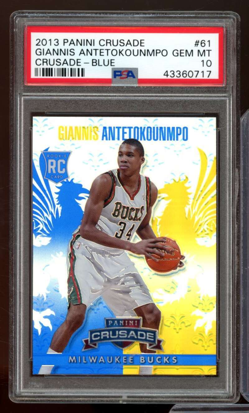 Giannis Antetokounmpo Rookie Card 2013-14 Panini Crusade Crusade Blue #61 PSA 10
