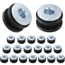 20 Pcs Motorcycle M6 Rubber Grommets Bolt Set Rubber+Steel Grommets Replacement