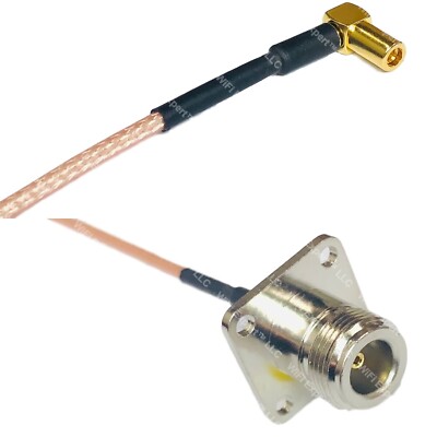 RG316 SSMB ANGLE FEMALE to N FLANGE FEMALE RF Cable Rapid-SHIP LOT