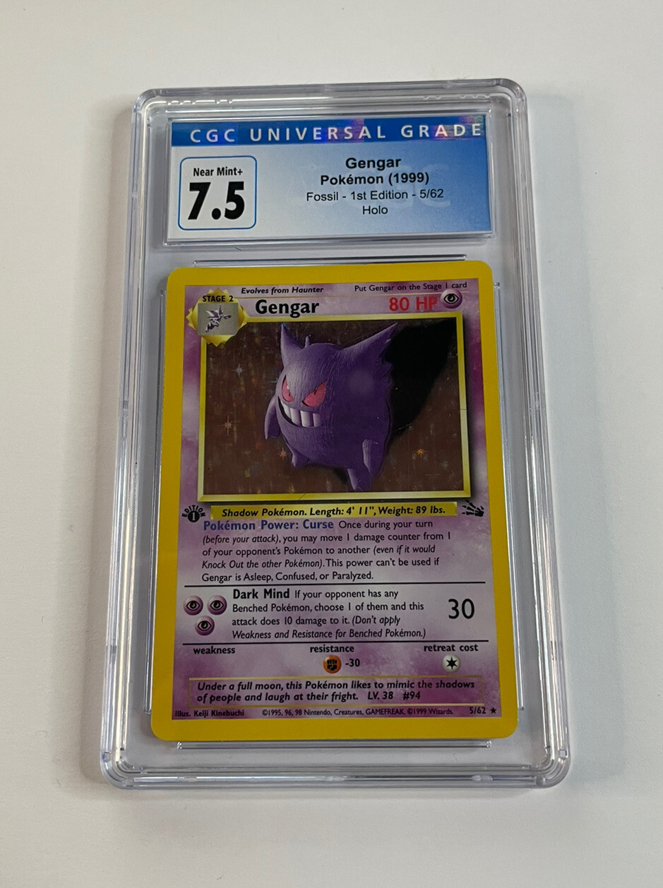 Pokémon TCG Gengar Fossil 1st Edition Holo Rare 5/62 - CGC 7.5 | eBay