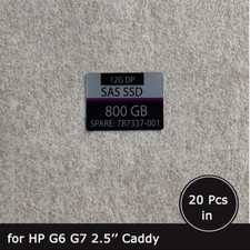 20pc of 787337 800GB SAS SSD caddy tray label sticker for HPE