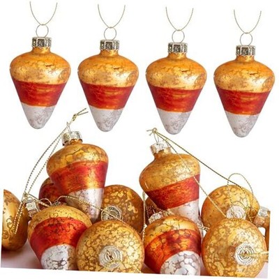 12 Pcs Fall Thanksgiving Glass Candy Corn Ornaments- 2'' x 1.5'' Glass Candy 