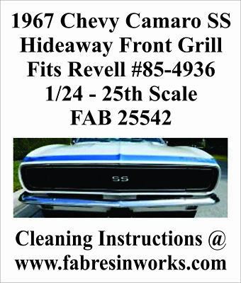FAB Resinworks #25542 Revell 1967-68 Camaro SS Hidden Head Light Resin Grill