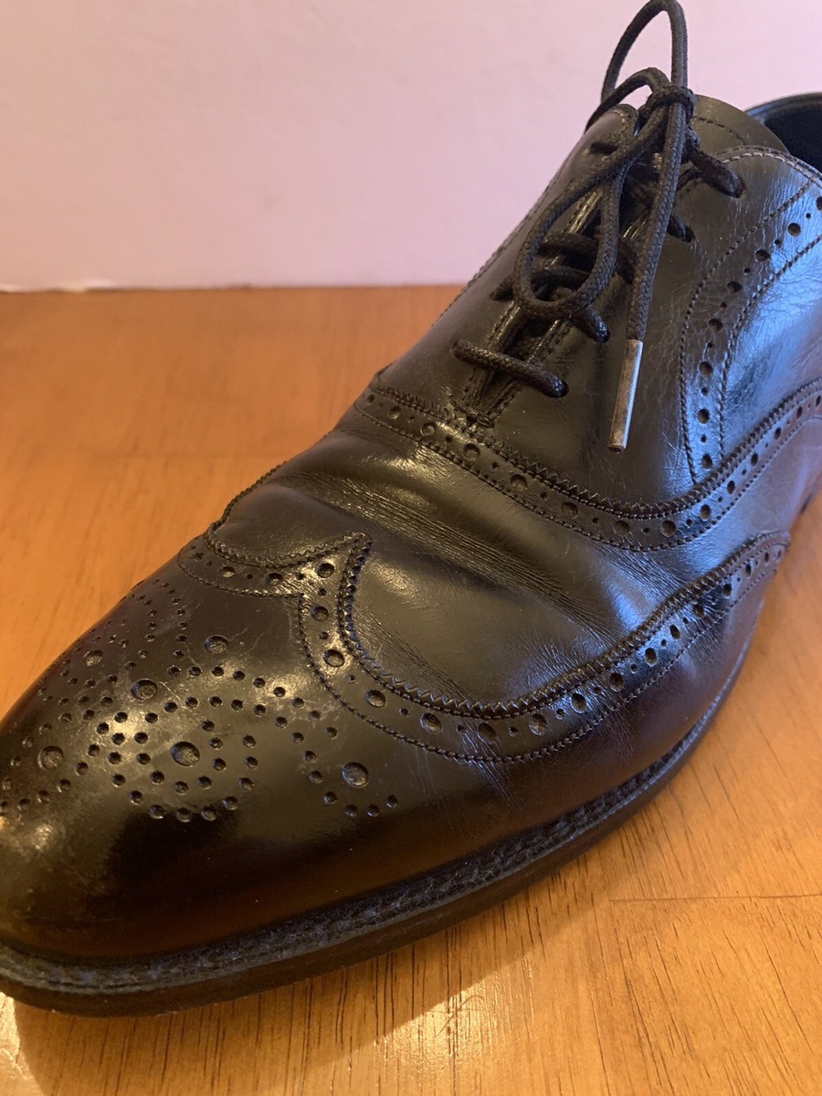 Cordwainer Wright Black Leather Wingtip Oxford Shoes‎ Men\'s Size 13D Cordovan Wingtips - Etsy main image 4