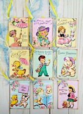 9 Retro Style Easter Handmade Gift Tags Scrapbooking Junk Journals Crafts